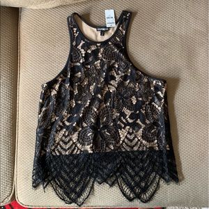 Lace Overlay Tank Top
